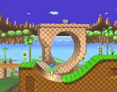 "green hill" atraves del tiempo (sonic)