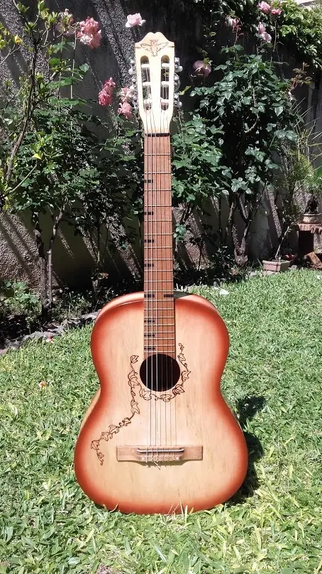 Guitarra criolla rescatada de la calle