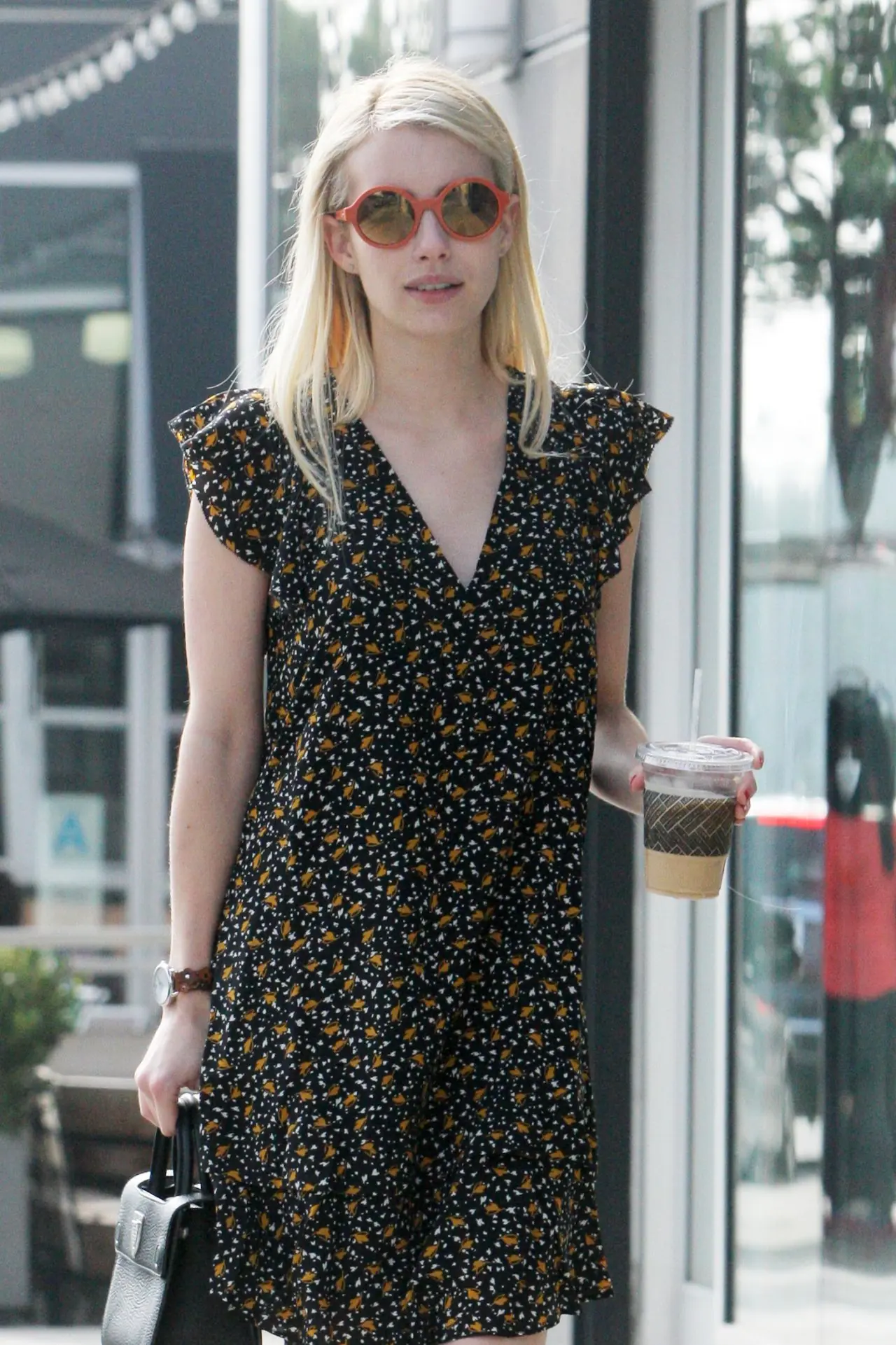 Emma Roberts in Mini Dress Shopping in West Hollywood