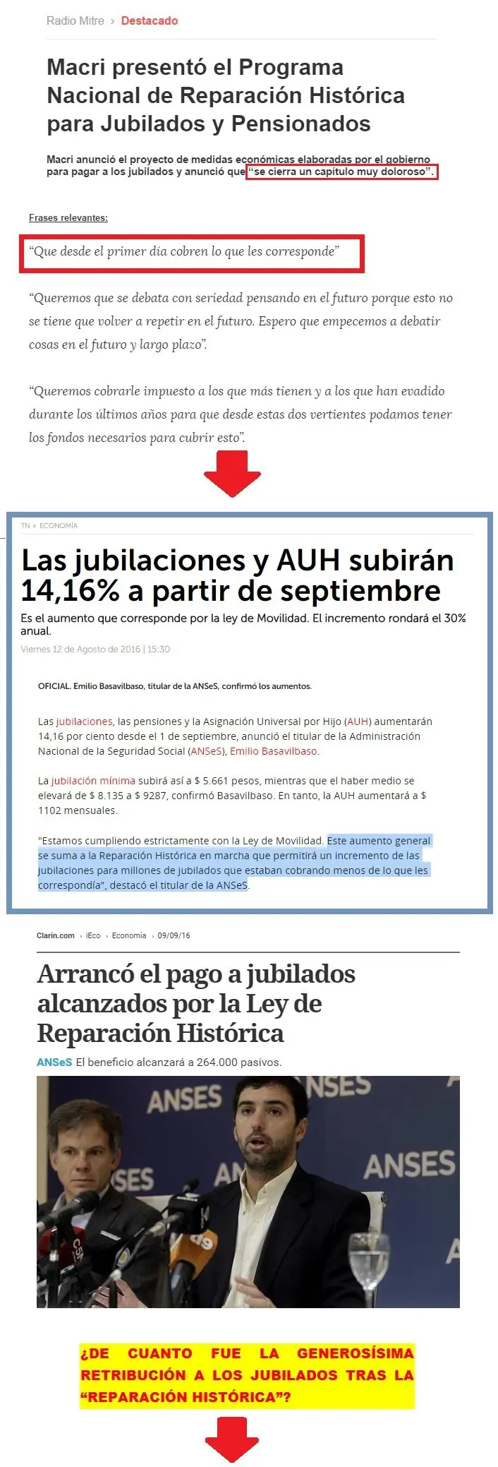 Gracias Macri: reparación histórica para los jubilados