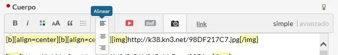 como alinear el contenido de tus post