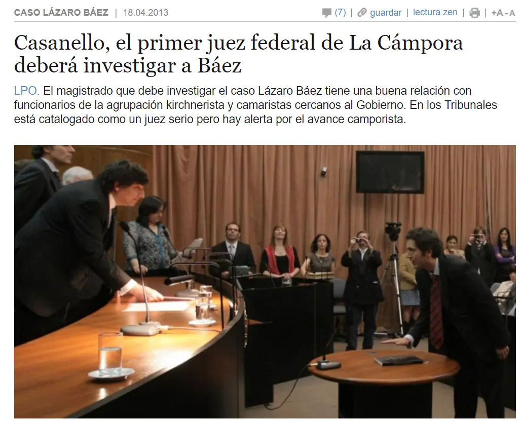 Gravisimo, juez Casanello se escribe con Cristina