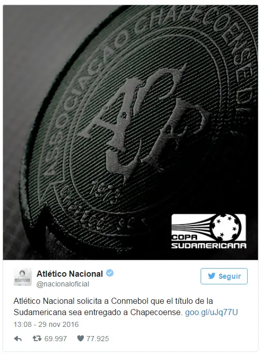 futbol solidadrio chapecoense messi brasil tragedia jugadores copa sudamericana taringa
