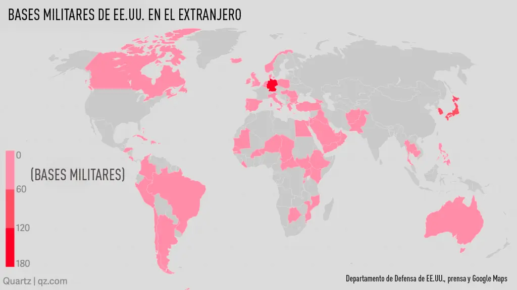 La red mundial de bases militares de los Estados Unidos