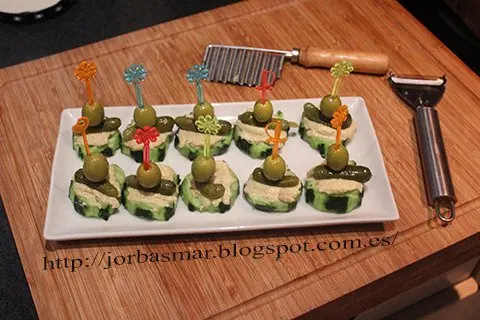 Pincho de pepino y foie gras