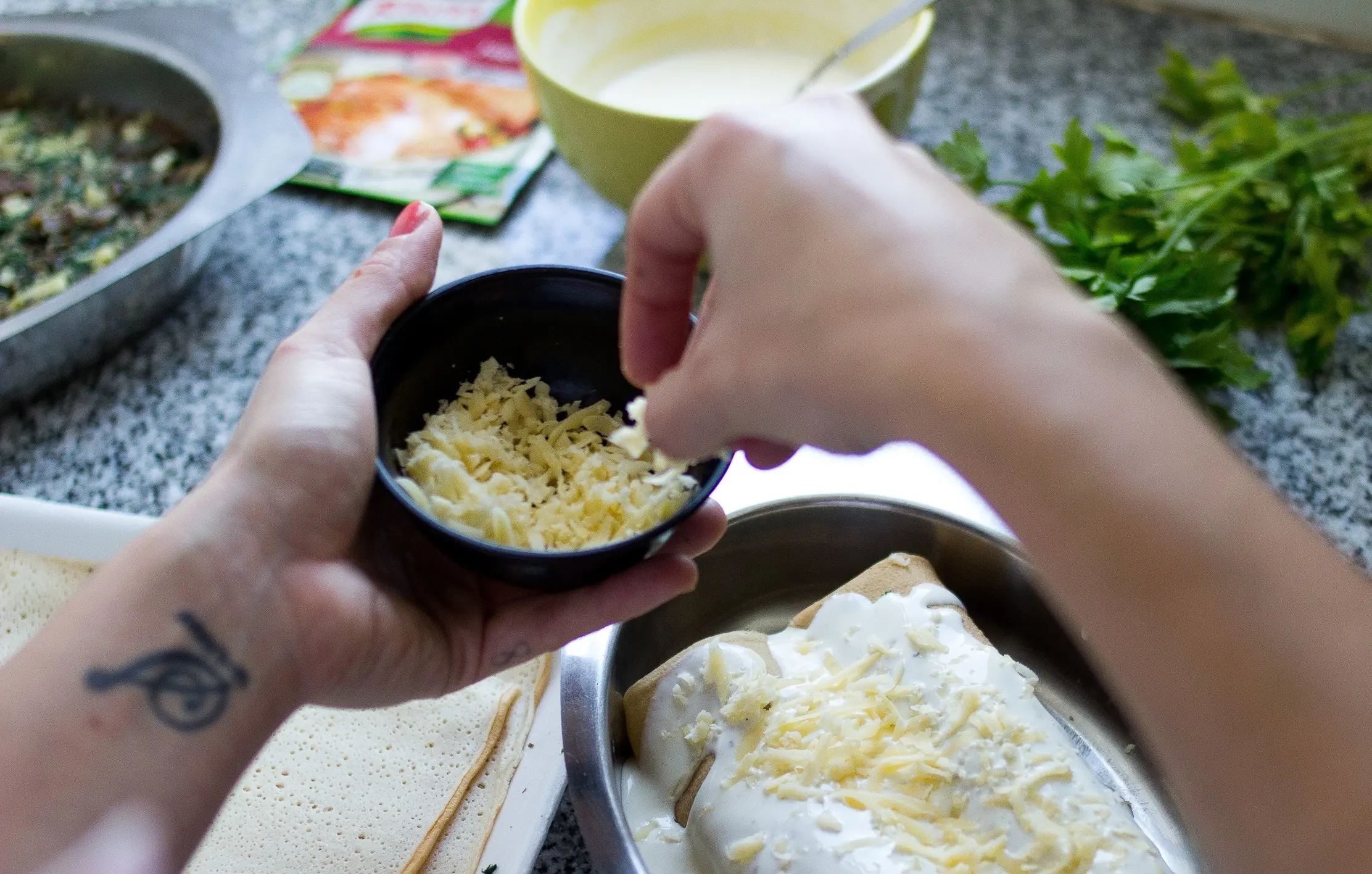 Receta de Canelones de ternera deshilachada queso y espinaca