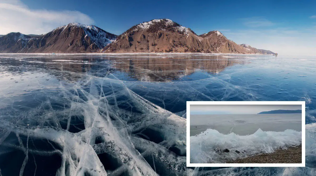 Rusia las olas se hacen hielo antes de reventar en la orilla
