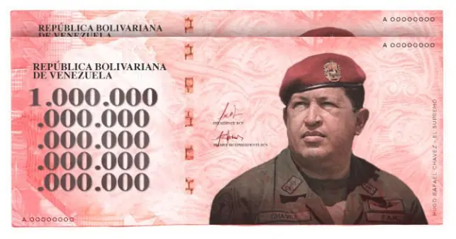 BCV anuncia salida de billete de un Chavardo Bs.1.000.000x10