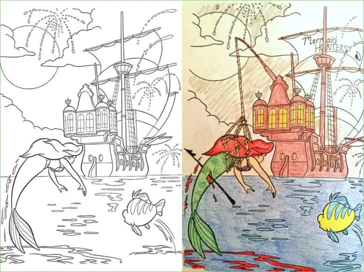 Dibujos para colorear que han sido corrompidos por adulto