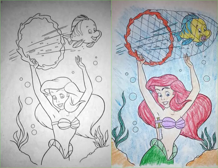 Dibujos para colorear que han sido corrompidos por adulto