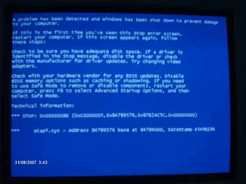 Windows 7: Pantalla negra de la muerte