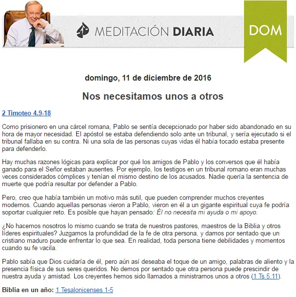 Charles Stanley: Nos necesitamos unos a otros