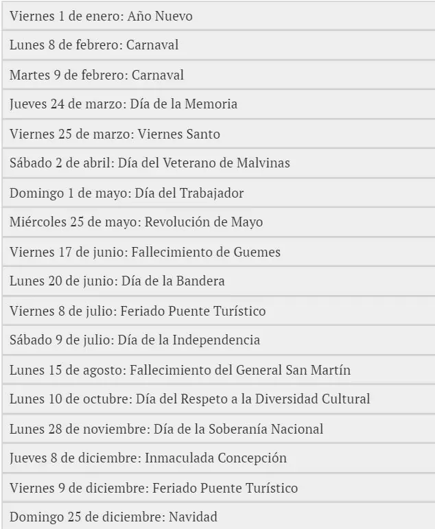 feriados 2016