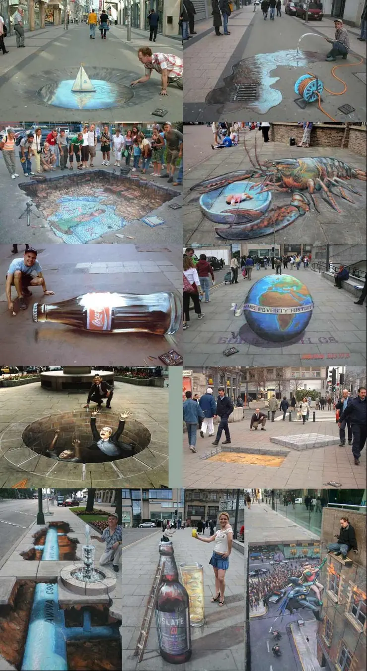 Los Mejores Dibujos en 3D hechos en el piso!!!