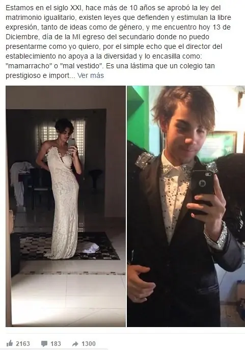 Hagamos top al pibe qe no pudo ir travestido a la graduación