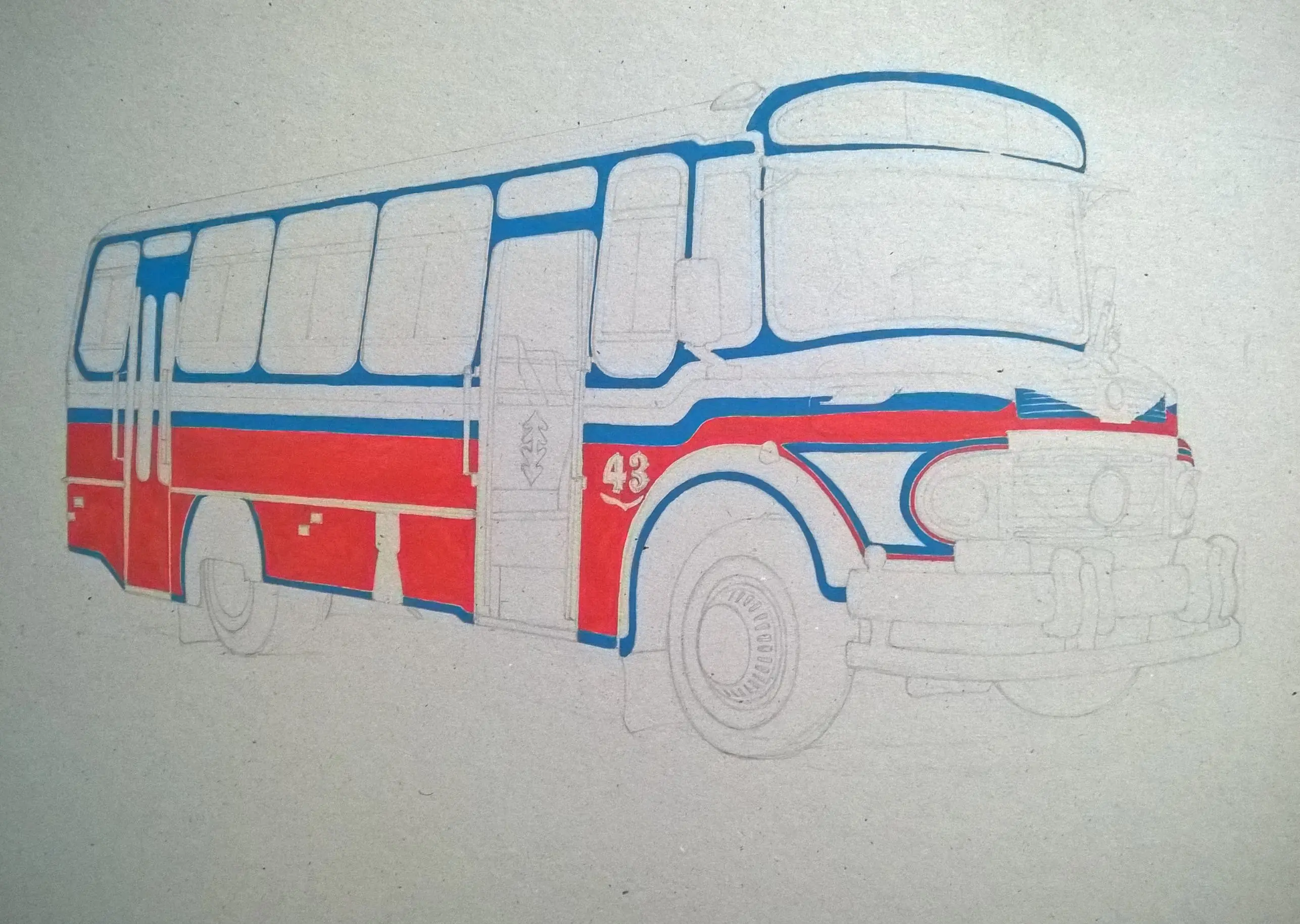 Dibujo: Colectivo, Linea 110 Dibujo: Colectivo, Linea 110