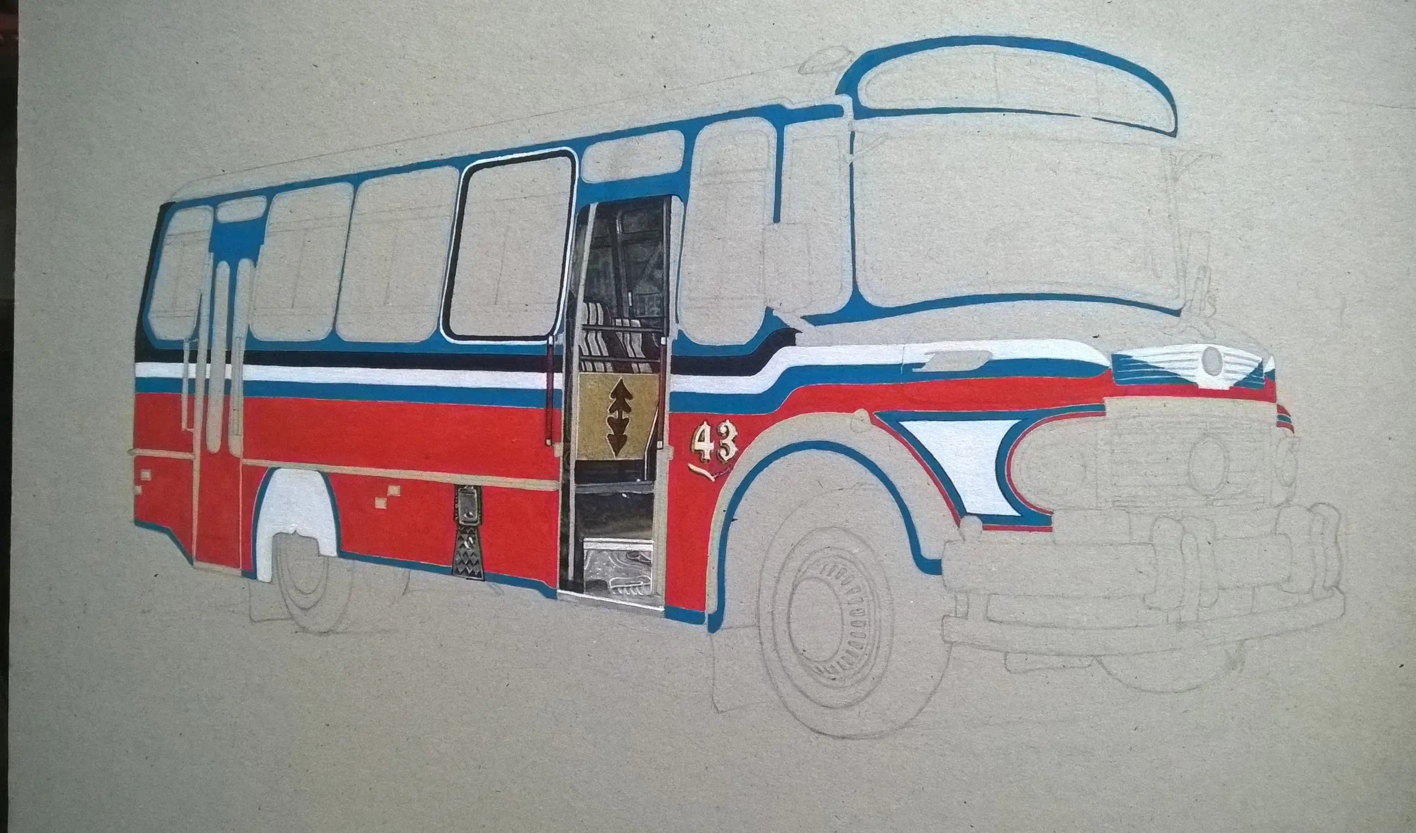 Dibujo: Colectivo, Linea 110 Dibujo: Colectivo, Linea 110