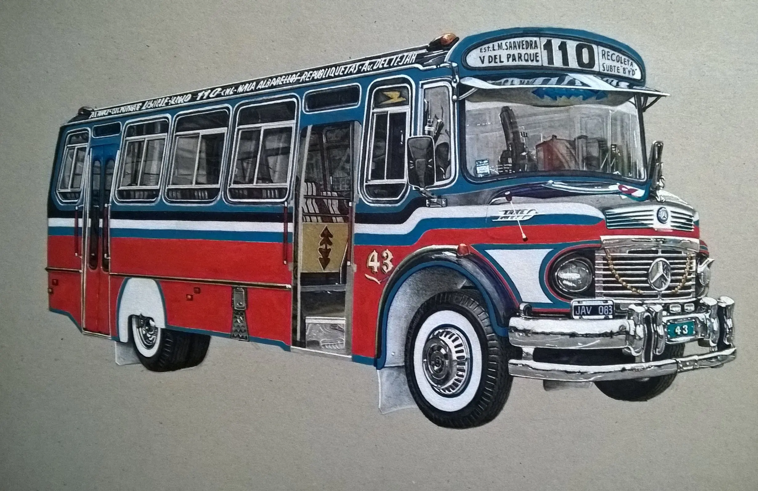 Dibujo: Colectivo, Linea 110 Dibujo: Colectivo, Linea 110
