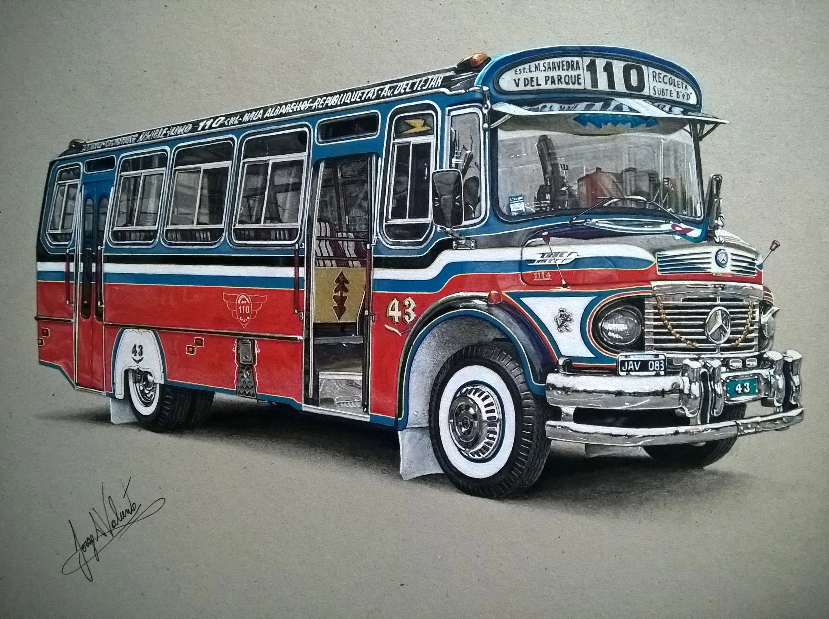Dibujo: Colectivo, Linea 110 Dibujo: Colectivo, Linea 110