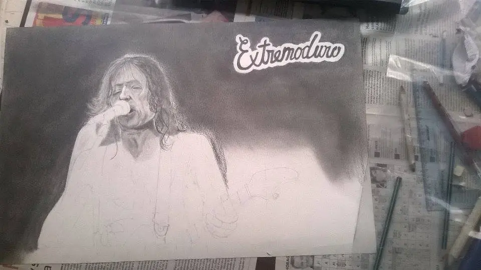 Mi dibujo de Robe Iniesta (Extremoduro)