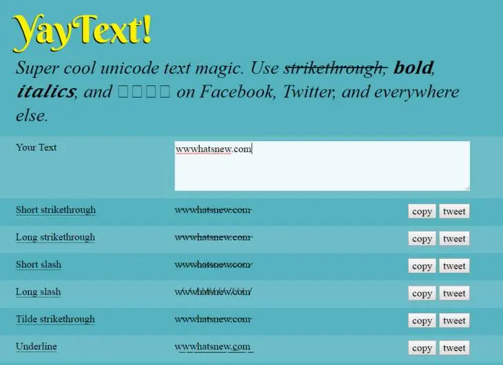 YayText, para generar textos con estilos divertidos en base