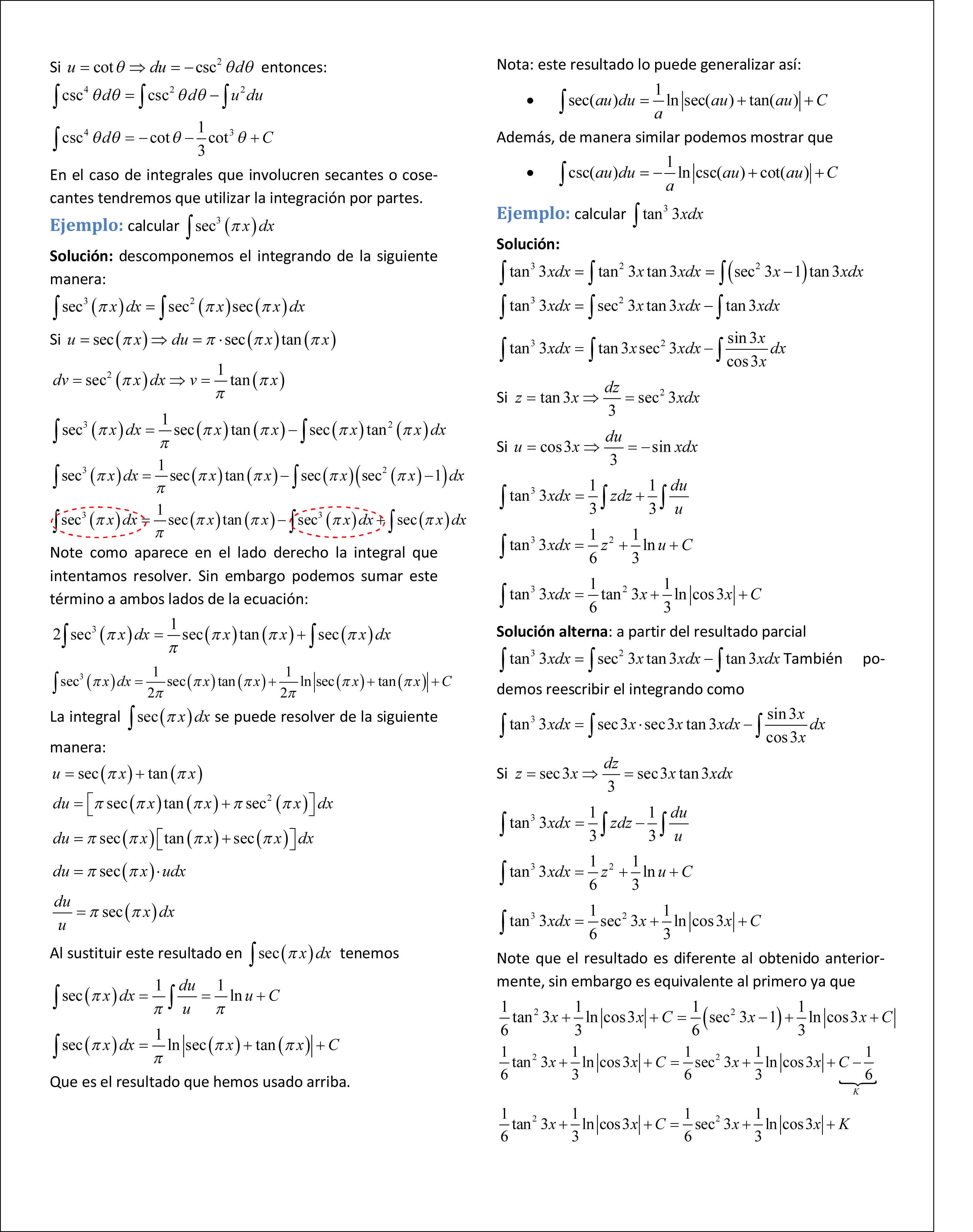 Integrales por partes