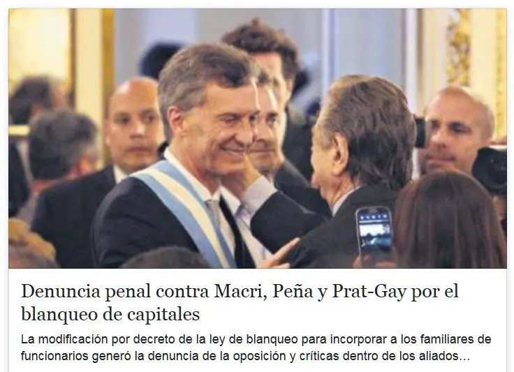Desmintiendo Denuncia penal contra Macri, Peña y Prat-Gay