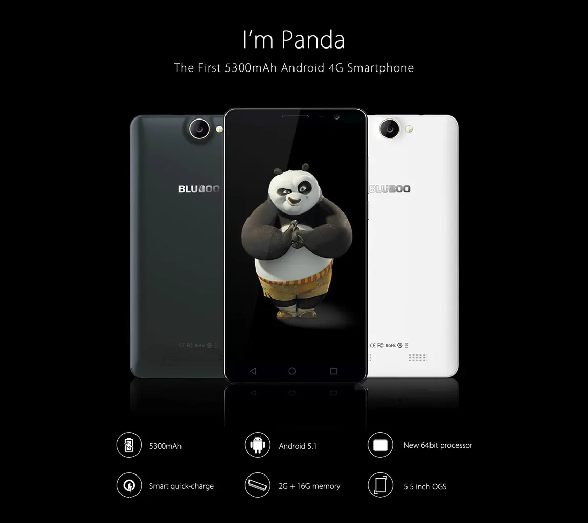 BLUBOO X550 Primer Smartphone con súper batería de 5300 mAh