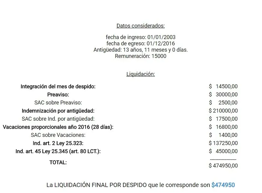 Como calcular tu liquidacion por despido
