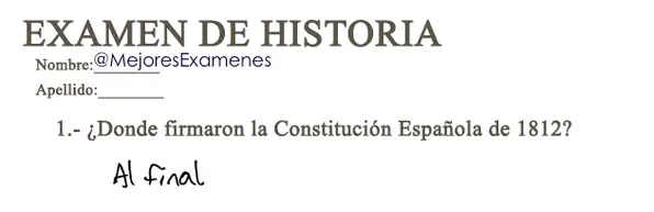 Top 20. Respuestas a Exámenes Graciosas y Bobas