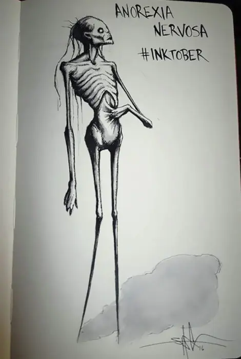 Artista ilustra el miedo sienten la persona con desórdenes