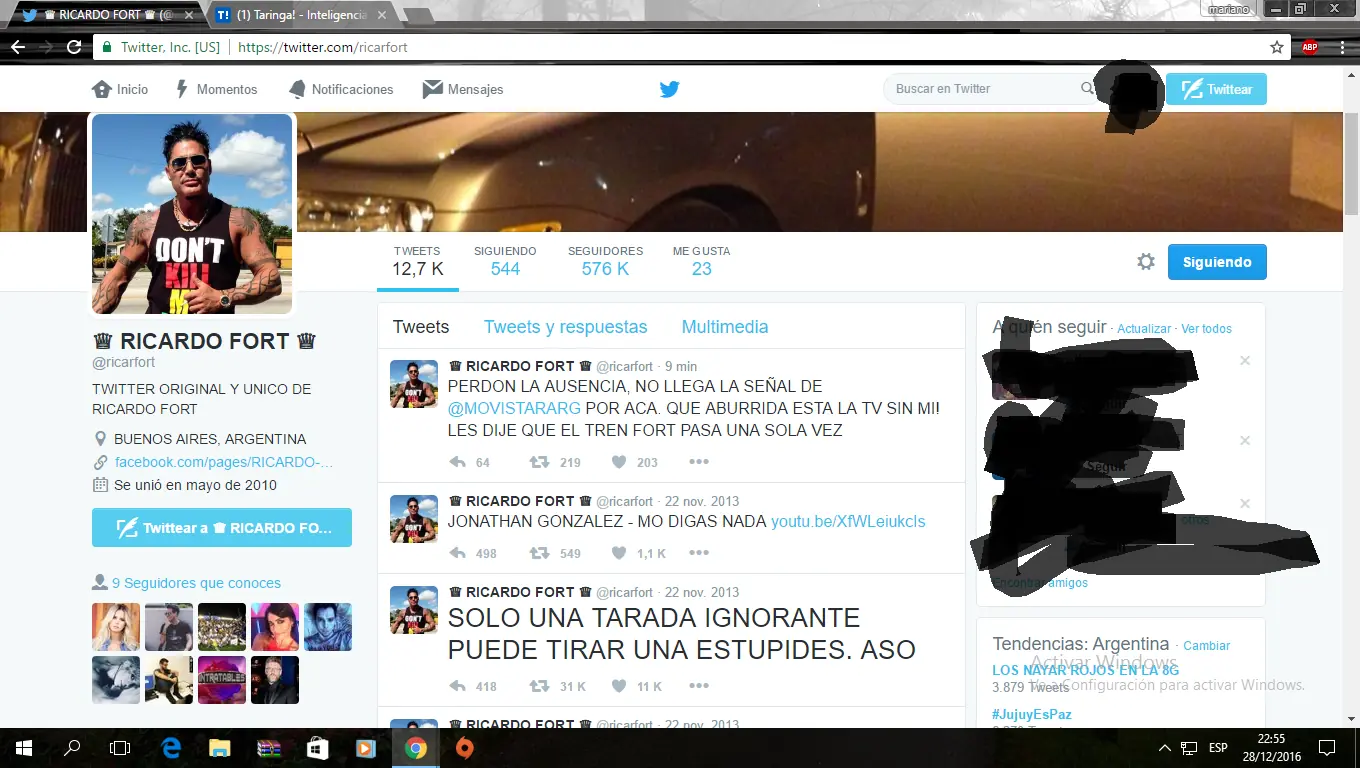 El COMANDANTE tiro un tweet Ricardo Fort (REAL)