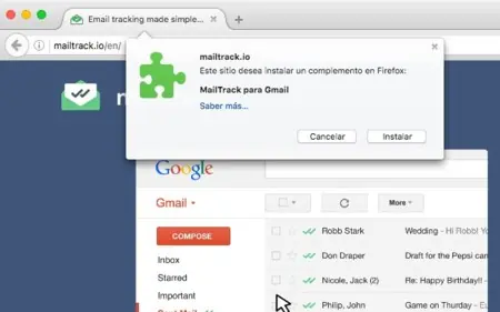 MailTrack: doble check para Gmail ya tiene extensión para FF