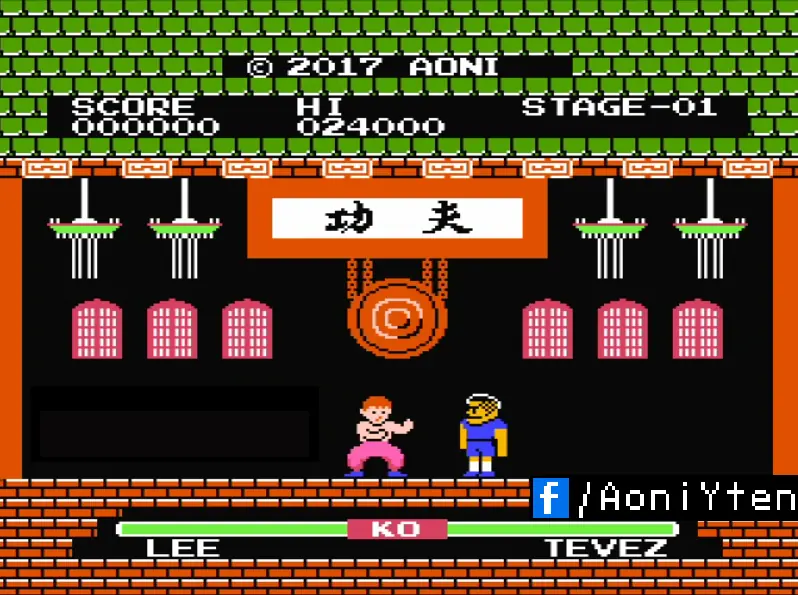 Carlitos Tévez vs Yie ar Kung Fu (parodia 8 bit)