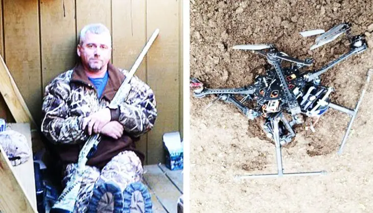 Papá alfa: de un solo tiro derriba dron que estaba espiando