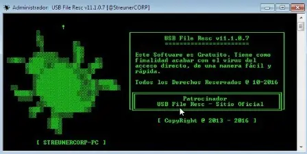 Eliminar virus de acceso directo con USB File Resc