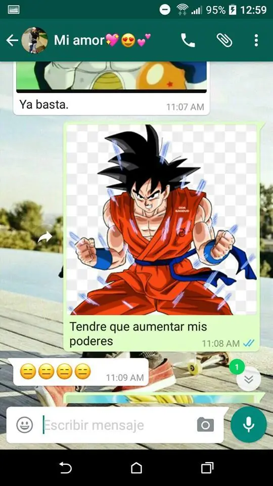 fanático de Gokú trolea a su novia vía WhatsApp