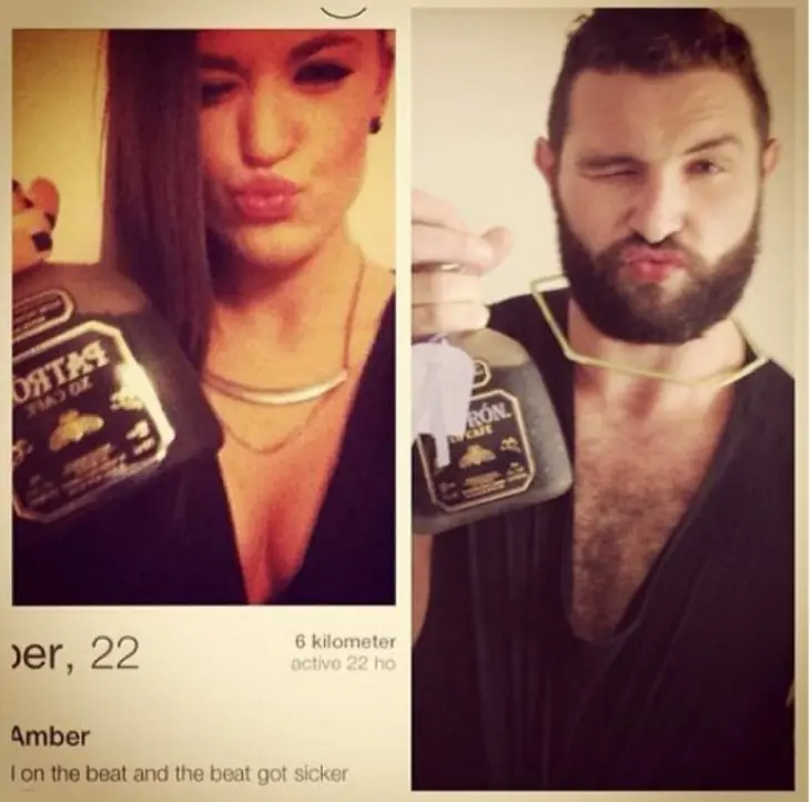 Este hombre imita las fotos de Tinder de las mujeres