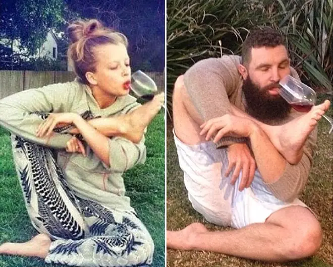 Este hombre imita las fotos de Tinder de las mujeres