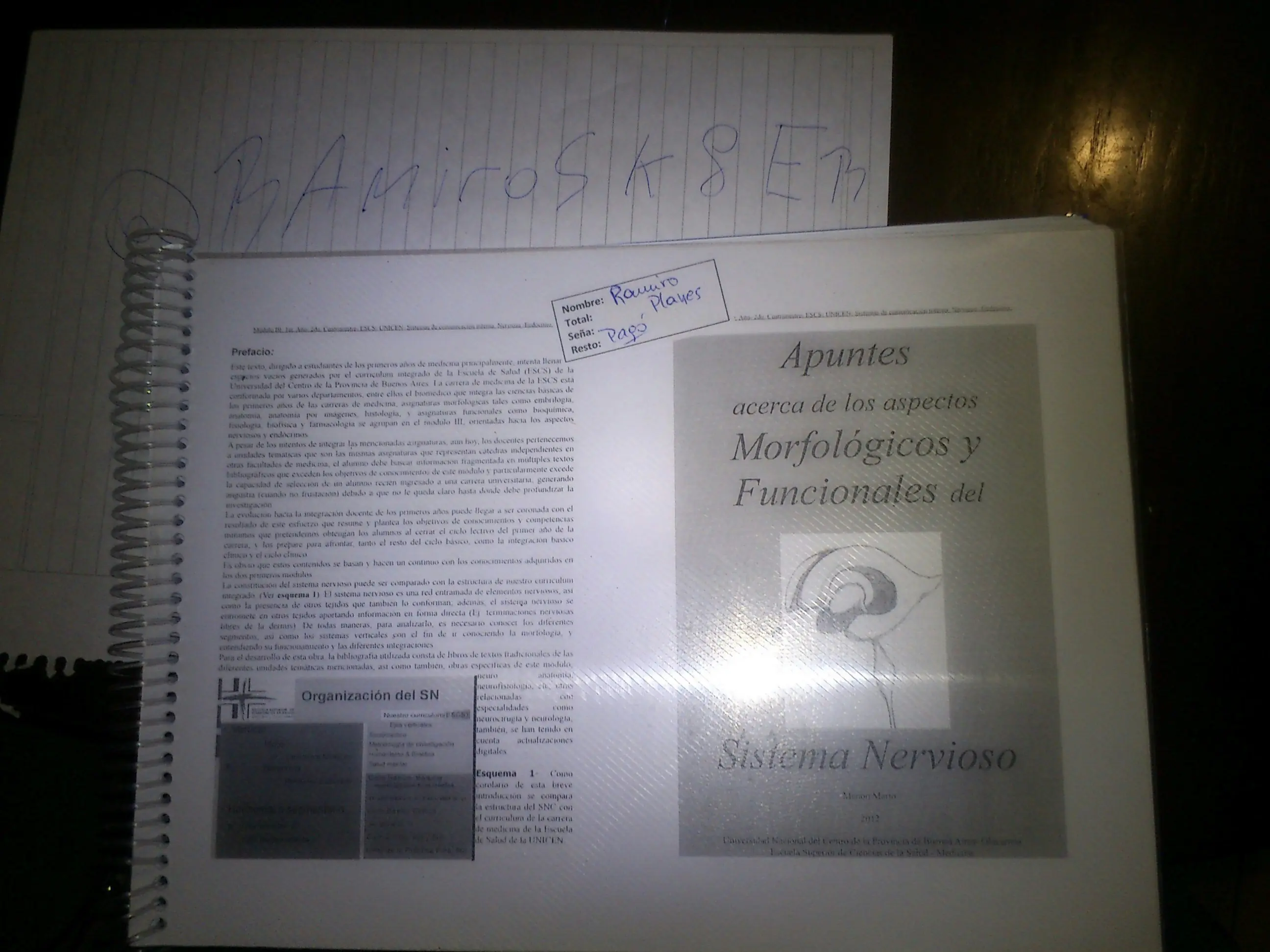 Escribí caps de un libro de neuro para nivel universitario