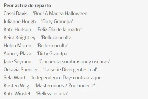 premios razzie 2017 premios razzie 2017