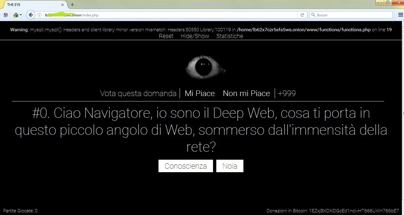 Capturas propias: páginas de la Deep web variadas