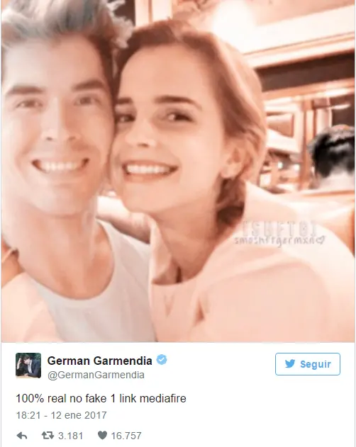 La selfie entre Germán Garmendia y Emma Watson que es furor