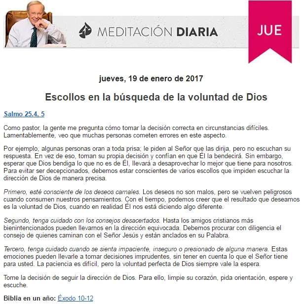 Charles Stanley: Escollos en búsqueda de la voluntad Divina