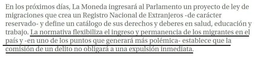 El Nuevo trato que Propone Bachelet a los Inmigrantes
