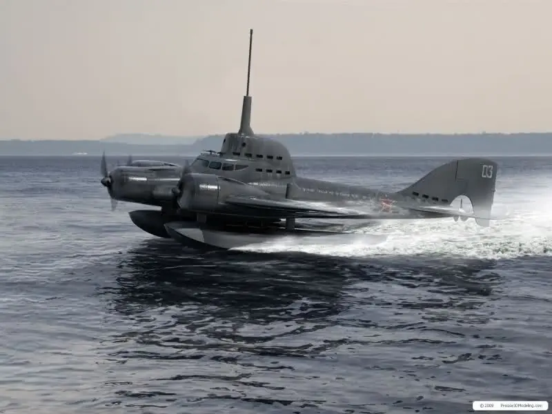 El submarino volador soviético Ushakov LPL