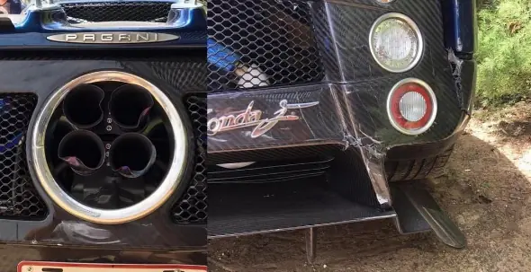 Chocaron a un Pagani Zonda de un millón y medio de dólares