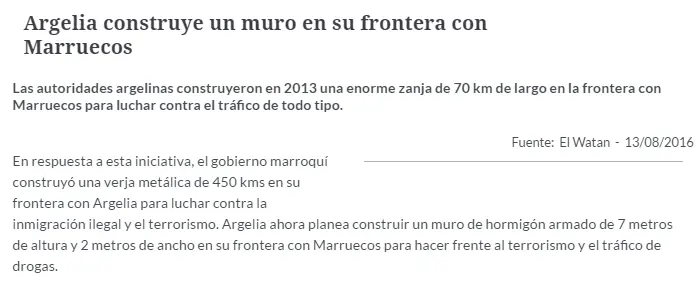 Los Muros que existen en los países musulmanes