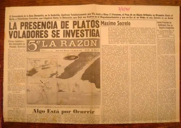 El avistamiento ovni de la Antártida en 1965
