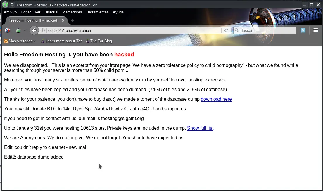 Anonymous tumba servidor dedicado a pornografia infantil
